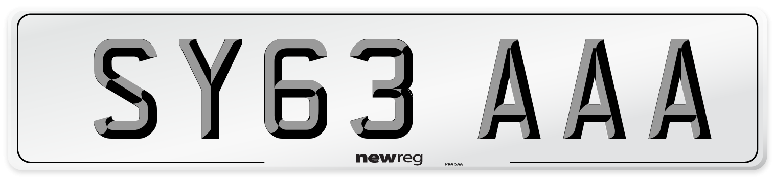 SY63 AAA Number Plate from New Reg